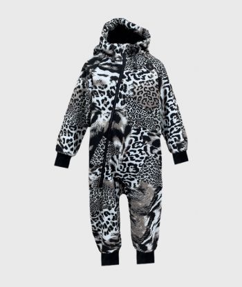 Waterproof Softshell Overall Comfy Grey Animal Print Jumpsuit